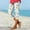 Yellow, variant on AOOCHASLIY Women Fall Pants Women's Summer Casual Elastic Waist Printed Cropped Beach Pants