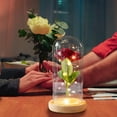 thumbnail image 4 of Cheapark Valentine's Day LED Night Light 3 Rose Glass Lampshade Ornament Battery Operated Soft Glow For Home Holiday Decor, 4 of 6