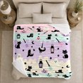 thumbnail image 5 of Pastel Pink Mint Lavender And Cream Bands, Cute Pastel Graphic Style for Families And Cat Lovers, Housewarming Gift with Cozy Flannel Blanket, Home Decor for Bedroom And Playroom And Family Room, 5 of 9