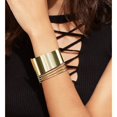 thumbnail image 3 of 4-piece set of cuff bracelets, women's open wide line bracelets, gold wrist cuff wrap bracelet, 3 of 5