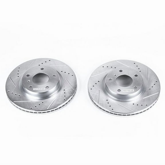 Power Stop Front Pair of Drilled and Slotted Brake Rotors JBR1105XPR