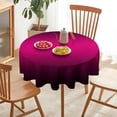 thumbnail image 6 of Round Table Cloth Hot Pink Elegant Black Ombre Tablecloths Washable Table Cover for Kitchen Dinning Party Tabletop Modern Decoration,70inch, 6 of 8