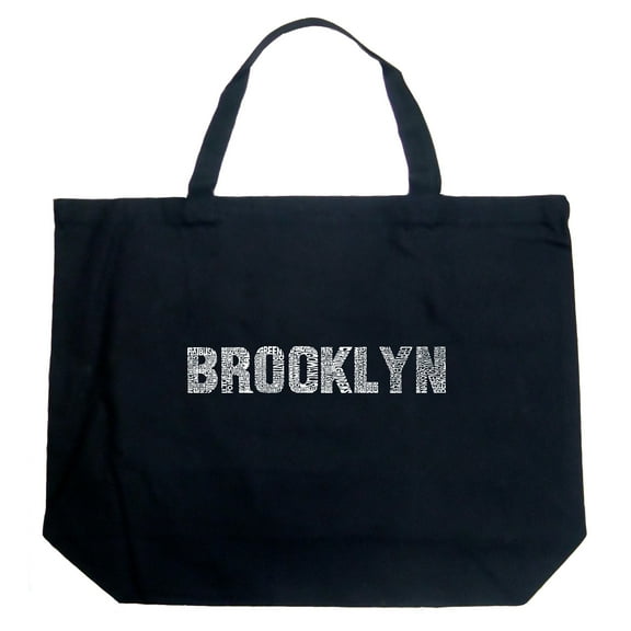 LA Pop Art Large Word Art Tote Bag - BROOKLYN NEIGHBORHOODS