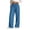 Blue, variant on cocolona Linen Pants Women Summer High-waisted Wide Leg Beach Pants Trendy Casual Baggy Drawstring Trousers with Pockets