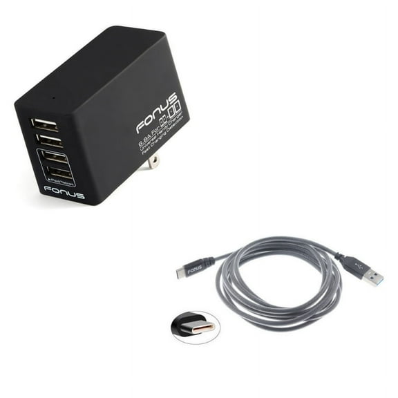 34W Home Charger w Type-C 6ft USB Cable N7D for Acer Liquid Jade Primo - Alcatel PulseMix, 7, Idol 5S 5 4S - ASUS Zenfone V Live, ROG Phone, AR 6 5z 4 Pro - Blackberry Motion, Key2, KEYone, LE