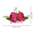 thumbnail image 2 of Unique Bargains 1 Pc Women's Portable Simulated Flowers Hair Clips Comb for Parties Rose Red Polyester Fabric Iron, 2 of 4