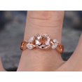 thumbnail image 3 of HeartsAndYou 1.2ct Natural Peach Morganite Leaf Accent Engagement Ring 14k SOLID Rose Gold, 3 of 9