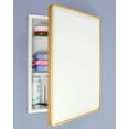 thumbnail image 2 of 16x20 Austin Farmhouse Metal Framed Rounded Rectangle Recessed Bathroom Medicine Cabinet, Beveled Mirror, 14x18 in-Wall Opening, Powder-coated Steel, Adjustable Glass Shelves, Magnet Close, White, 2 of 5