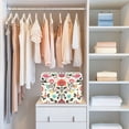 thumbnail image 4 of Yayeee Collapsible Cube Storage Bin with Lid Fabric Closet Decorative Basket with Handles, Beige Red Floral, 4 of 7