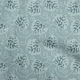 thumbnail image 1 of oneOone Rayon Dusty Blue Fabric Abstract Floral Leaf With Stripes Sewing Craft Projects Fabric Prints By Yard 56 Inch Wide, 1 of 4