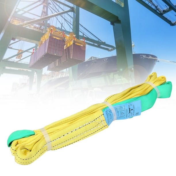 LAFGUR 9.8ft 2T Flexible Lifting Sling Flat Industrial Hoisting Strap  Double Eyes Polyester Towing Rope,Hoisting Strap,Lifting Sling