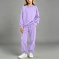 thumbnail image 3 of Lovzfmll Boy's & Girl's Hoodie Set, Long Sleeve Crew Neck Top & Jogger Pants, Casual Lounge Wear for Big Girls, 14-15 Years, 3 of 8