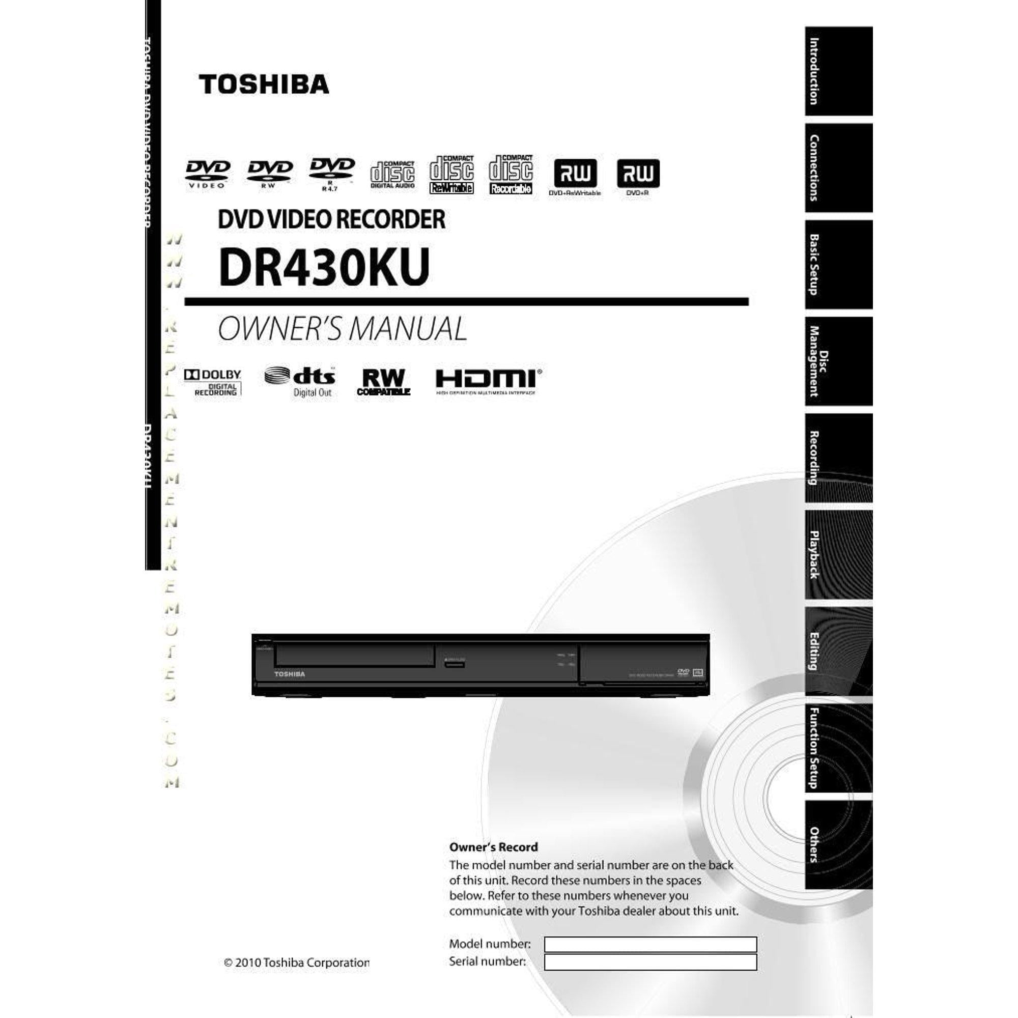 Restored Toshiba DR-430 DVD Recorder HDMI 1080p - w/ Original