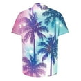 thumbnail image 4 of AHTJRT Men's Oversized Camp Shirt Hibiscus Watercolor Blooms Chic Resort Wear Multicolor S, 4 of 5