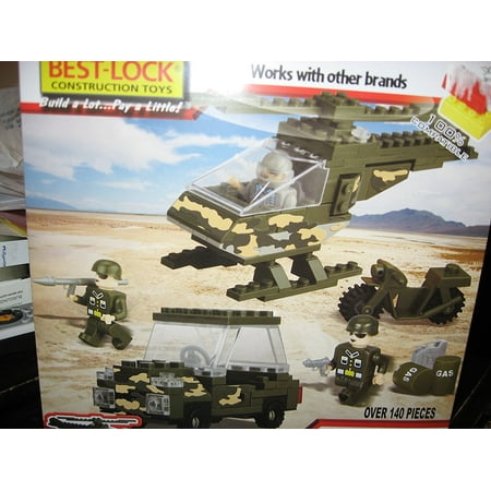 Best-Lock Construction Toys - Military Jeep, Bike & Helicopter - 140