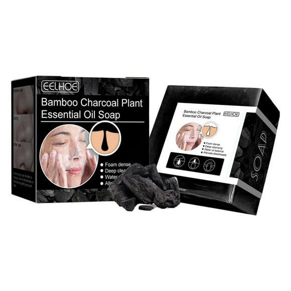 Jabón de aceite esencial de carbón de bambú, jabón para el acné para el cuidado de la piel de y el cuerpo seca Zulema Barra de jabón hecha a mano