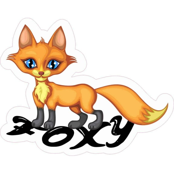 StickerTalk Blue Eyed Fox Foxy Vinyl Sticker, 5 inches x 4 inches