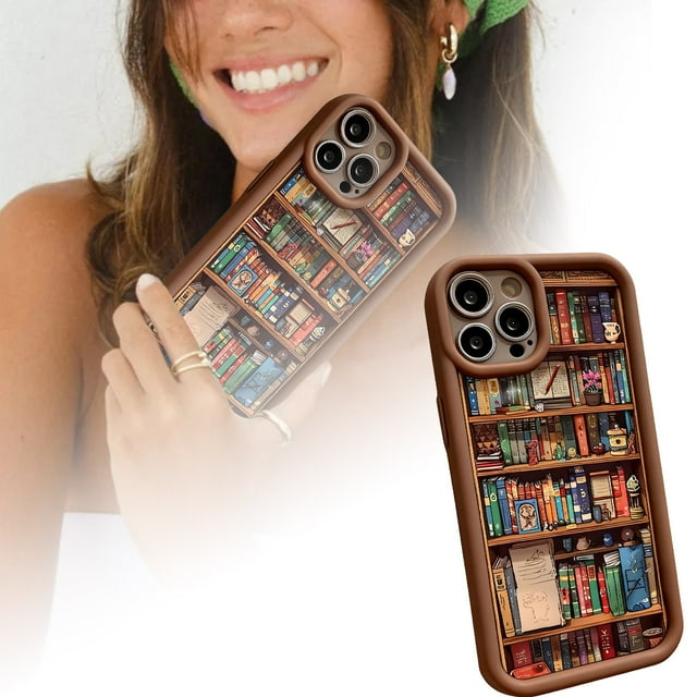 Klonfd Adorable Bookshelf Phone For All Book Lovers – Shockproof And TPU Soft Perfect For And