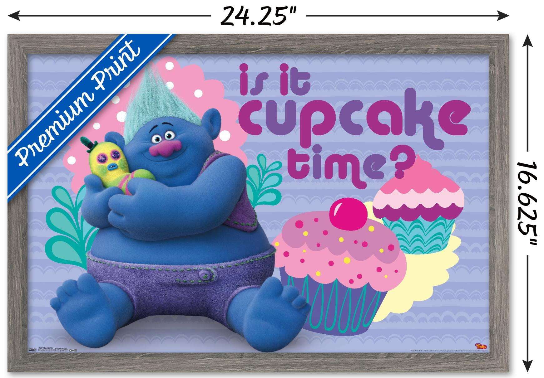 DreamWorks Trolls - Cupcakes Wall Poster, 14.725" x 22.375", Framed