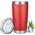 thumbnail image 1 of Vaso de 20 Oz con Tapa, Vasos Aislados de Acero Inoxidable, Vaso de Café de Viaje, Vaso de Agua Aislado Al Vacío de Doble Pared a Granel para Mujer, Hombres, Ella, Él, Oficina en Casa (Rojo), 1 of 8