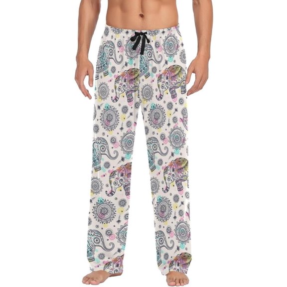 GZHJMY Elephant Pajama Pants for Men, Lounge Pants Lightweight Men Pajama Bottoms with Drawstring Pockets, Christmas New Year Birthday Gifts, Medium