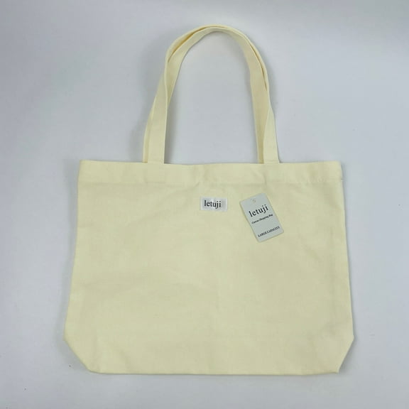 letuji Canvas Shopping Bag, 13.7 x 2.15 x 11.8 Inches