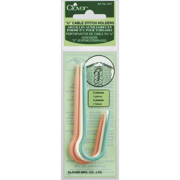 Clover U Cable Stitch Holder, 3.5", 3-Pack