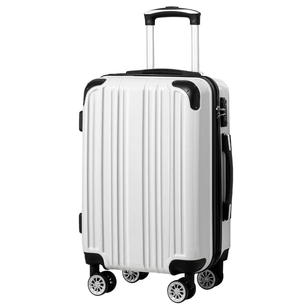 Maleta expandible Luggage Coolife de policarbonato y ABS Spinner de 28 pulgadas, color blanco