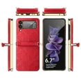 thumbnail image 4 of K-Lion for Samsung Galaxy Z Flip 3 6.7 Inch Slim Fit Case, Premium PU Leather + Plating Frame Wallet Case with Crossbody Strap for Women Girls Shockproof Full Protection, Purple, 4 of 6