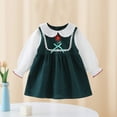 thumbnail image 2 of Odeerbi Toddler Girls Spring Fall Dress Vintage Peter Pan Collar Dress 1-6 Years Vintage Long Sleeve Doll Neck Princess Dress Baby Skirt Green, 2 of 4