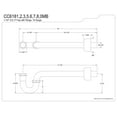 thumbnail image 2 of Kingston Brass CC6180MB 1-1/4" P-Trap with Box Flange, 18" Length, 18 Gauge, Matte Black, 2 of 2