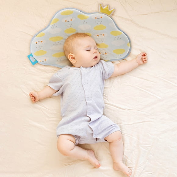 Fiudx Almohada de Cuna de Algodón de Malla Transpirable, Reposacabezas para Bebés y Niños Pequeños, Fresco En Verano, Cálido En Invierno, Cómodo para Cochecito, Soporte Ergonómico, 7.9 X 12.6 Pulgada