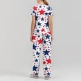 thumbnail image 5 of 4th of July Women's 250th Anniversary USA Medical Scrub Set, V-Neck Short Sleeve Top & Straight Leg Pants, 2-Piece Work Uniform with Multi Pockets for Nurses & Healthcare Staff 02-Dark Blue L, 5 of 5