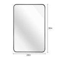 thumbnail image 2 of Black 24x36 INCH Metal Rectangle Barhroom mirror, 2 of 8