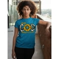 thumbnail image 2 of With God All Things Are Possible Easter Matthew 19:26 Christian Bible Verse Women's T-shirt, M, Saphire, 2 of 5