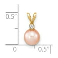 thumbnail image 3 of 14k Yellow Gold Pearl and Diamond Pendant Necklace for Women with Round Cultured Pearl, White Diamond Accent, Classic Bridal or Anniversary Fine Jewelry, 3 of 6