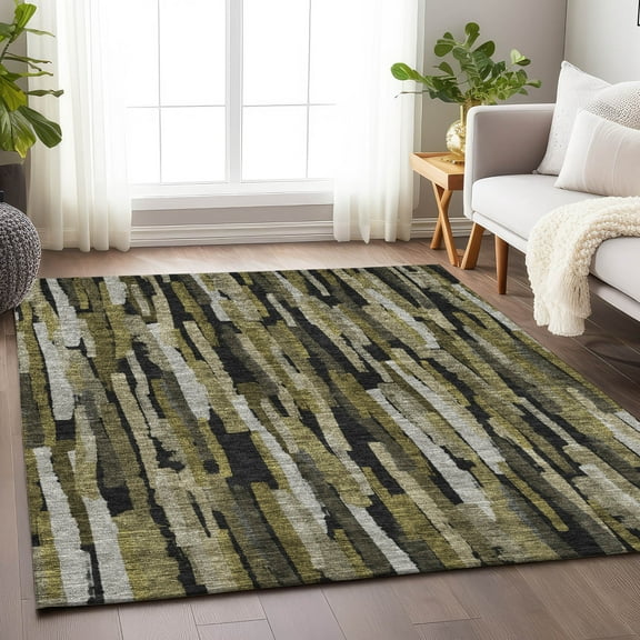 Addison Rugs Chantille Indoor/Outdoor Transitional Stripes Brown Washable Rectangle Rug, 10' x 14'