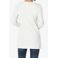 thumbnail image 2 of TheMogan Women's V-Neck Long Sleeve Top Basic Stretch Cotton Relaxed Slim Fit T-Shirt Bone S, 2 of 7