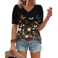 thumbnail image 5 of Cutuoiiu Women's V-neck Short Sleeve Shirts Versatile for Daily Wear Gifts, 5 of 6