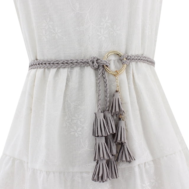 Ceinture Tressée Nouée Décontractée pour Femmes, Ceinture à Franges à la Taille