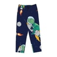 thumbnail image 4 of Sigee Astronaut Dinosaur and Space Print Women's Soft Pajama Pants - Breathable and Comfortable Lounge Sleep Bottoms with Elastic Waistband and Pockets-Medium, 4 of 9
