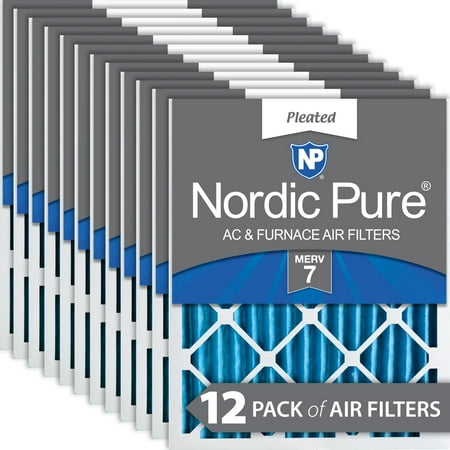 

Nordic Pure 14x25x2 Pleated MERV 7 Air Filters 12 Pack