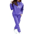 thumbnail image 6 of NMMUED Sweat Set Sweatsuits Women 2 Piece Outfit Hoodie Set Fall Clothes for Women Active Wear Sets for Women, Dark Purple M, 6 of 9