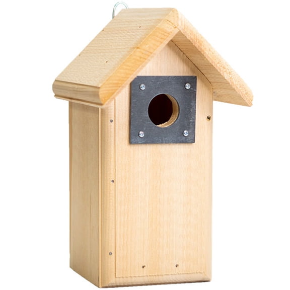 Coveside Backyard Bird House - Wooden Pine Nesting Box with 1.5" Entry Hole, Slate Predator Guard & Side Access - Durable Outdoor Birdhouse for Bluebirds, Wrens, Chickadees & More - Made in USA