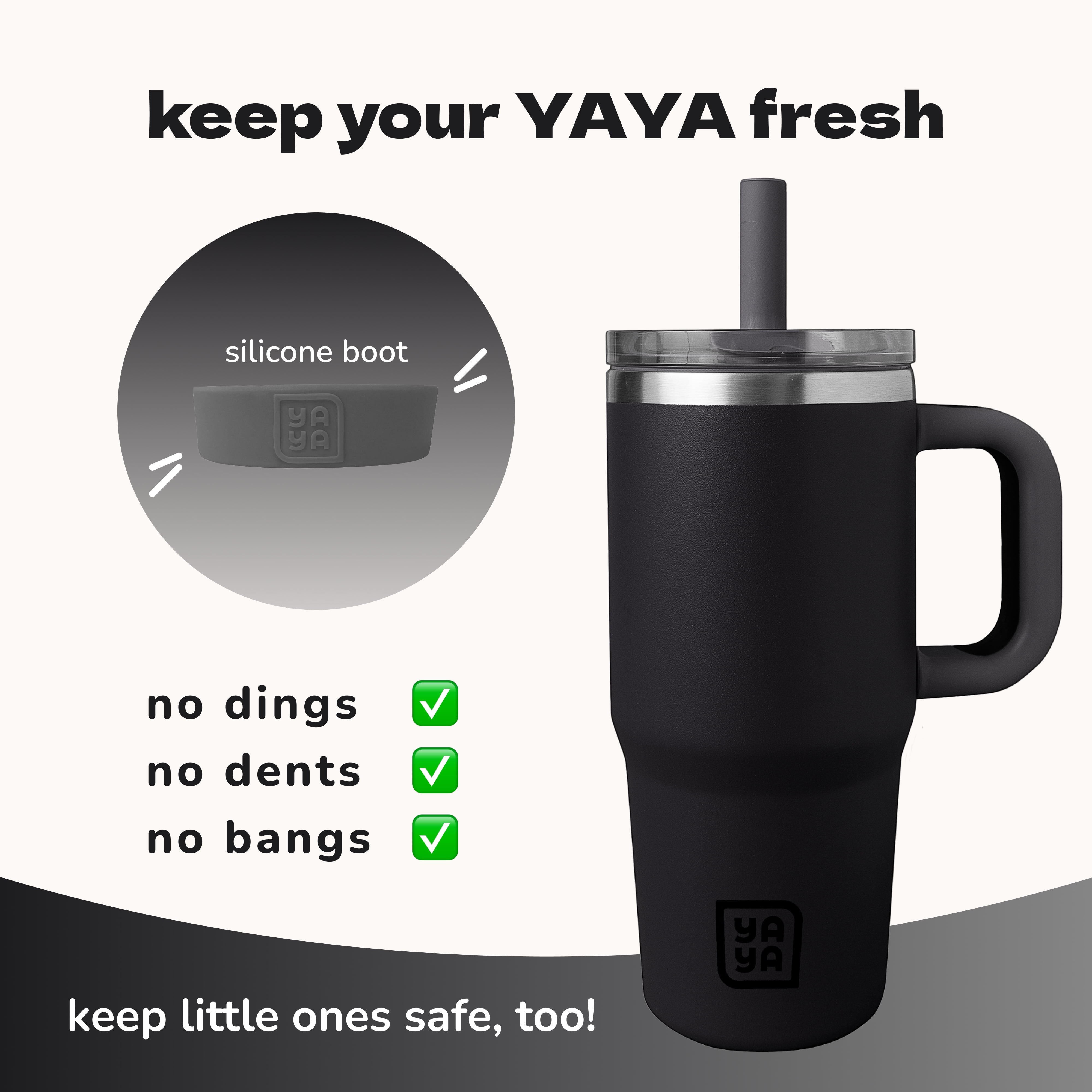 YAYA My First Travel Tumbler Replacement Accessories for Toddlers, Black