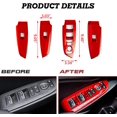 thumbnail image 3 of Xotic Tech Interior Window Lift Door Lock Switch Control Panel Cover Trim, Sporty Red, Compatible with Honda Accord 10th Gen 2018-2022, 3 of 9