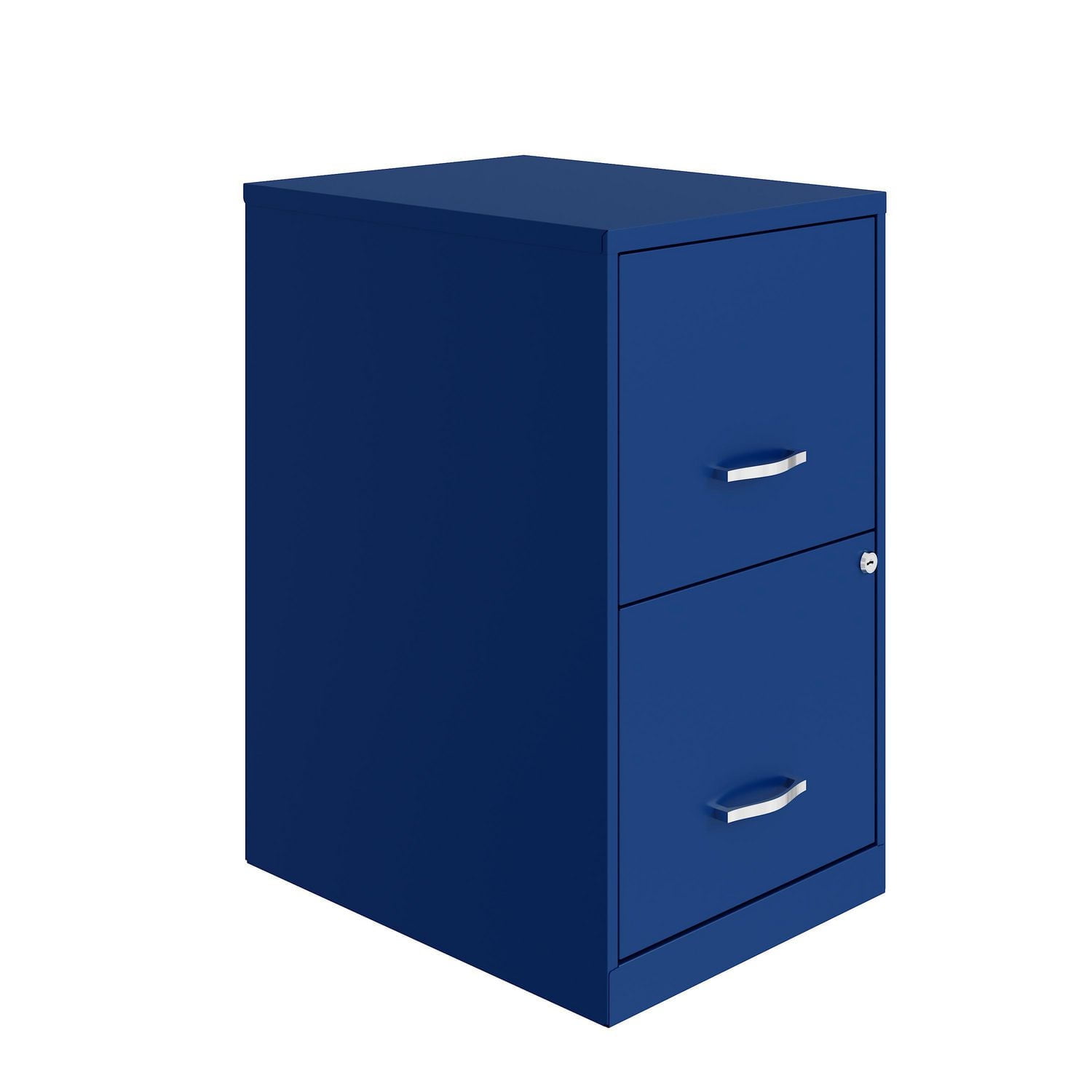 Classeur en métal à 2 tiroirs de Space Solutions, 18 po, bleu classique Armoire en métal à 2 tiroirs, 18 po