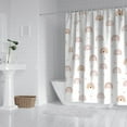 thumbnail image 3 of Extra Long Boho Shower Curtain 72x84 Inches - Vintage Floral & Tropical Leaves Pattern, Waterproof Bohemian Bathroom Decor with 12 Hooks, Tribal Rustic Style, 3 of 5