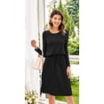 thumbnail image 3 of Vestido Simier Fariry para mujer, manga larga, manga larga, midi, talla M, 3 of 5