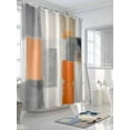 thumbnail image 3 of Abstract Color Block Shower Curtain Set ，Waterproof Fabric Shower Curtains Grey Orange Impressionist Modern Shower Curtains for Bathroom,Bathroom Decor 72"x72", 3 of 6